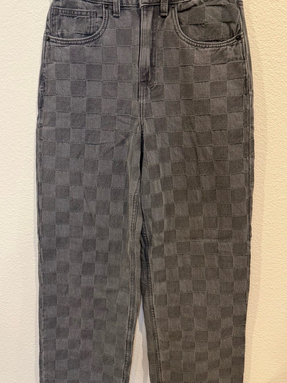 Vans sirelle baggy fit black & grey checkered jeans - Picture 2 of 12